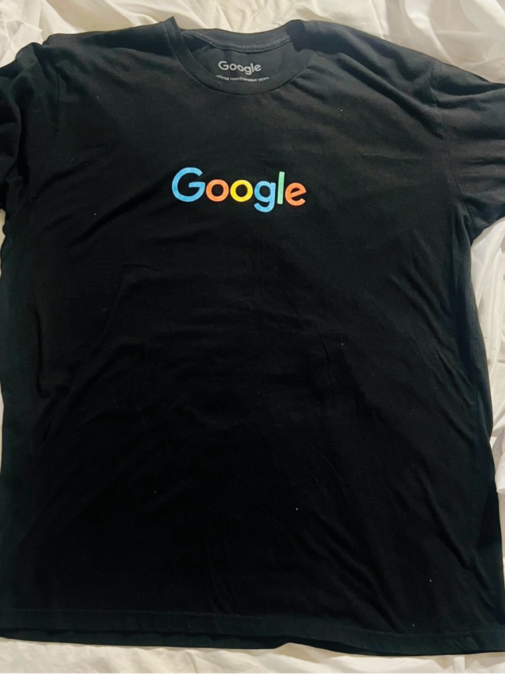 Google Black Short Sleeve Logo Tee with Multicolor Logo Official Merch